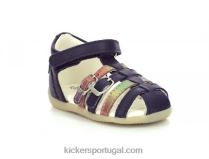 Kickers bigkro azul escuro metalizado V24TH423 crianças