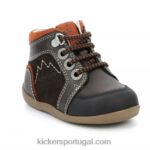 Kickers bins montanha marrom escuro laranja V24TH797 crianças