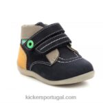 Kickers bonkro-2 marinho cáqui amarelo V24TH903 crianças