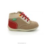 Kickers bonzip-2 bege vermelho V24TH769 crianças - Image 3