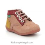 Kickers bonzip-2 rosa vermelho amarelo V24TH774 crianças