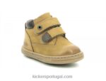 Kickers camelo marrom pegajoso V24TH908 crianças