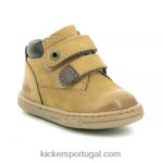 Kickers camelo marrom pegajoso V24TH908 crianças