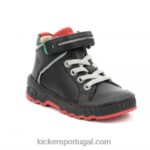 Kickers chutar adolescente preto brilhante V24TH972 crianças