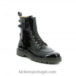 Kickers Deckranger patente preta V24TH207 mulheres