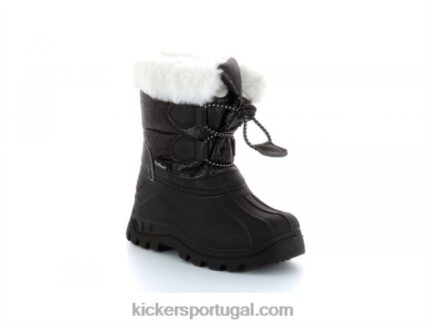 Kickers focasneve preto brilhante V24TH1013 crianças