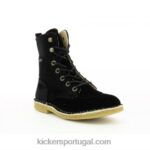 Kickers kick range veludo preto V24TH284 mulheres