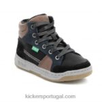 Kickers kickosta preto azul marrom V24TH963 crianças