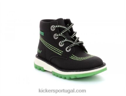 Kickers kickrally20 preto verde V24TH819 crianças