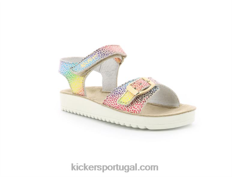 Kickers leopardo multicolor bege odyssa V24TH725 crianças - Image 1