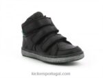 Kickers lohan preto brilhante V24TH952 crianças