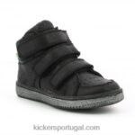 Kickers lohan preto brilhante V24TH952 crianças