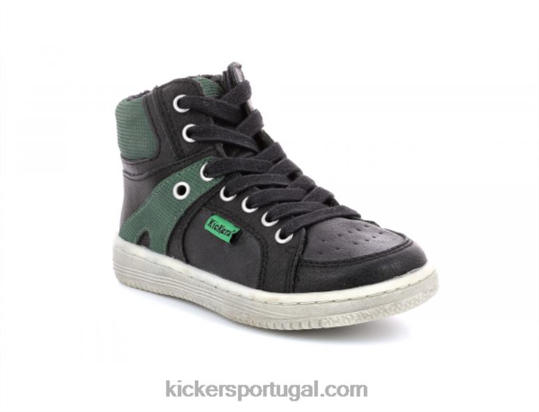 kickers_lowell_preto_verde_v24th974_criancas.jpg Kickers Lowell preto verde V24TH974 crianças - Image 1