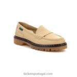 Kickers mocassim deck bege claro V24TH155 mulheres