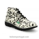 Kickers neorallye bege preto manchado V24TH281 mulheres