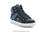 Kickers preto brilhante baixo V24TH975 crianças