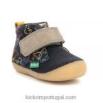 Kickers sabio dinos amarelo marinho V24TH922 crianças