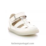 Kickers trato branco metalizado V24TH626 crianças