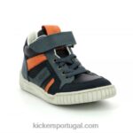 Kickers wincky cdt azul marinho cinza laranja V24TH938 crianças