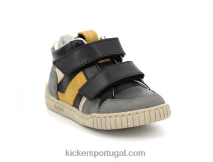 Kickers wincky vel cinza amarelo preto V24TH1003 crianças